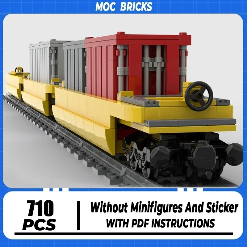 

Modular Railway Series Moc Building Bricks TTX Well Train Containers Model Technology Blocks Construstion DIY Assembly Toy Gifts