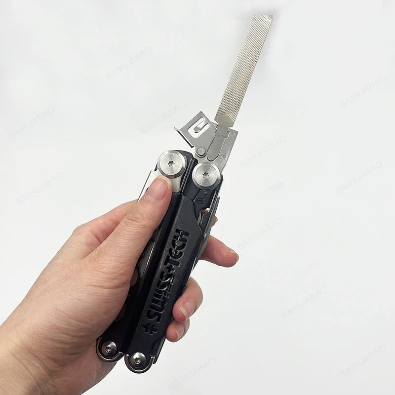 SWISS TECH 37 In 1 Multitool Pliers Folding Multi Tool Scissors Cutter Replaceable Saw Blade EDC Outdoor Survival Equipment