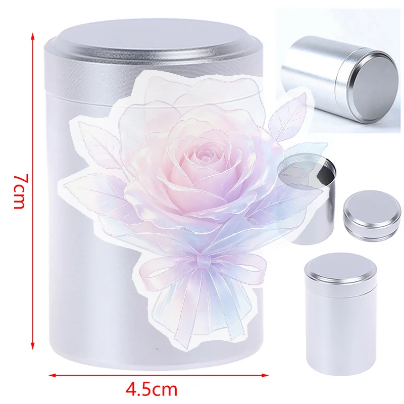 1x Silver Airtight Proof Container Aluminum Herb Stash Metal Sealed Can Tea Jar
