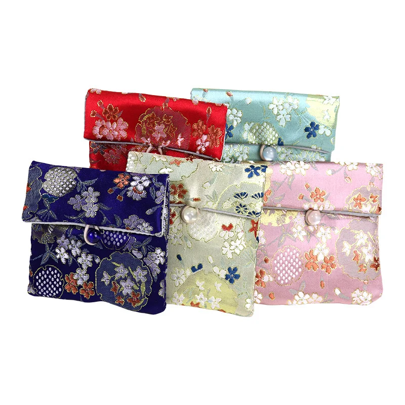 Vintage Satin Cloth Bag Jewelry Purse Bag Jewelry Packaging Bag Ring Bag Jade Bangle Bracelet Storage Bag