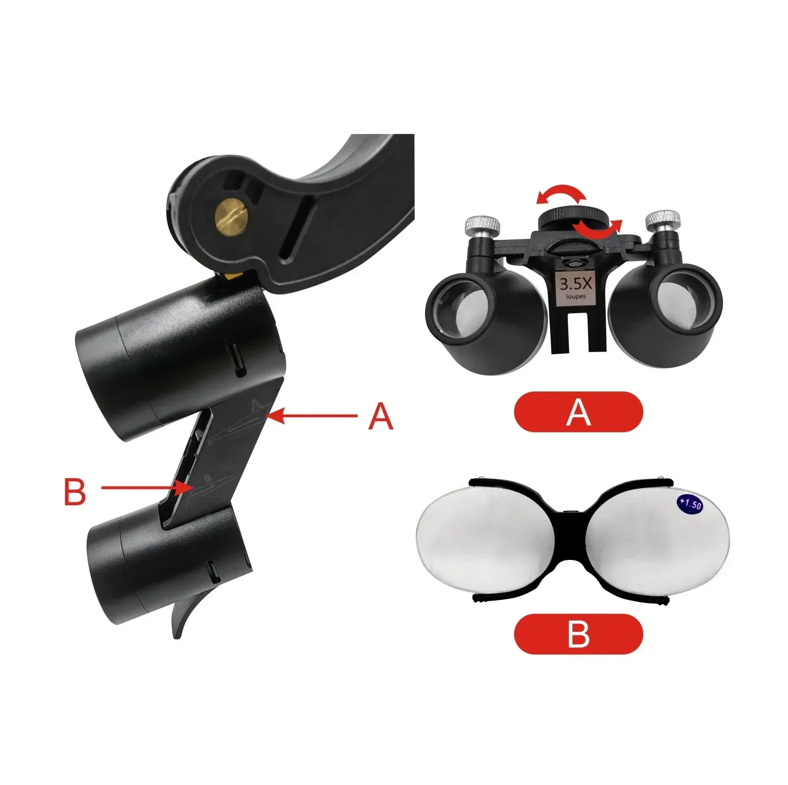 Stomatologiczne LED reflektor 2,5x 3,5x stomatologiczne chirurgiczne powiększenie reflektorów lornetowych do sprzętu stomatologii laboratoryjnej