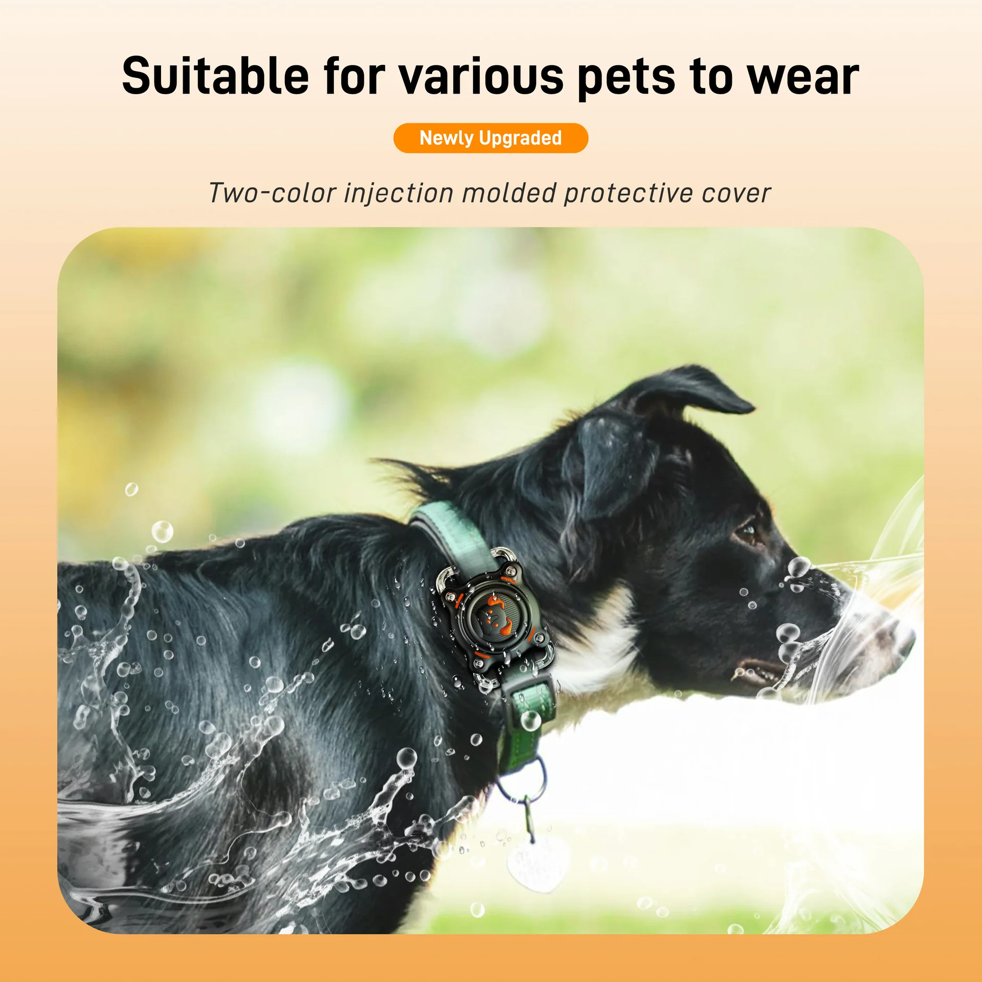 ที่ยึด AirTag สำหรับปลอกคอสุนัข ปลอกคอ AirTag สำหรับสุนัข พร้อมห่วงโลหะแบบถอดได้ เหมาะสำหรับปลอกคอกว้าง 1.2 นิ้ว สำหรับเคส Apple AirTag