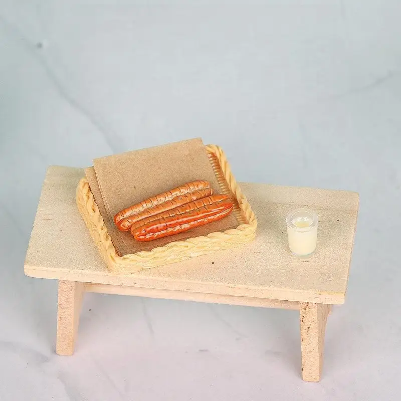 Accesorios de cocina para casa de muñecas, adornos en miniatura para casa de muñecas, juego de palos de leche de soja y masa frita, modelo de juguete para juego de imitación, 5 uds.