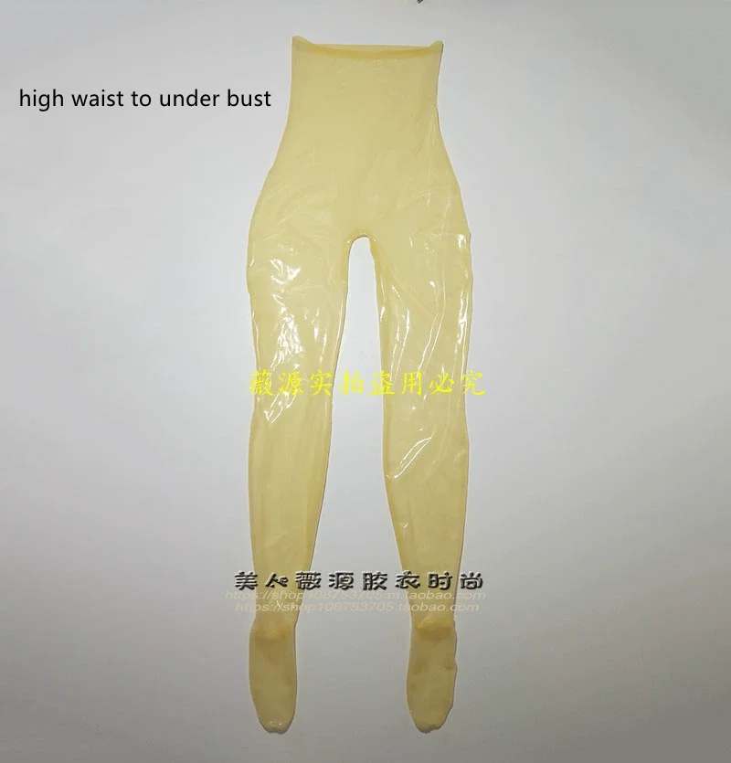 Sexy Under Bust High Waist Latex Pants Leggings Fetish Rubber Trousers