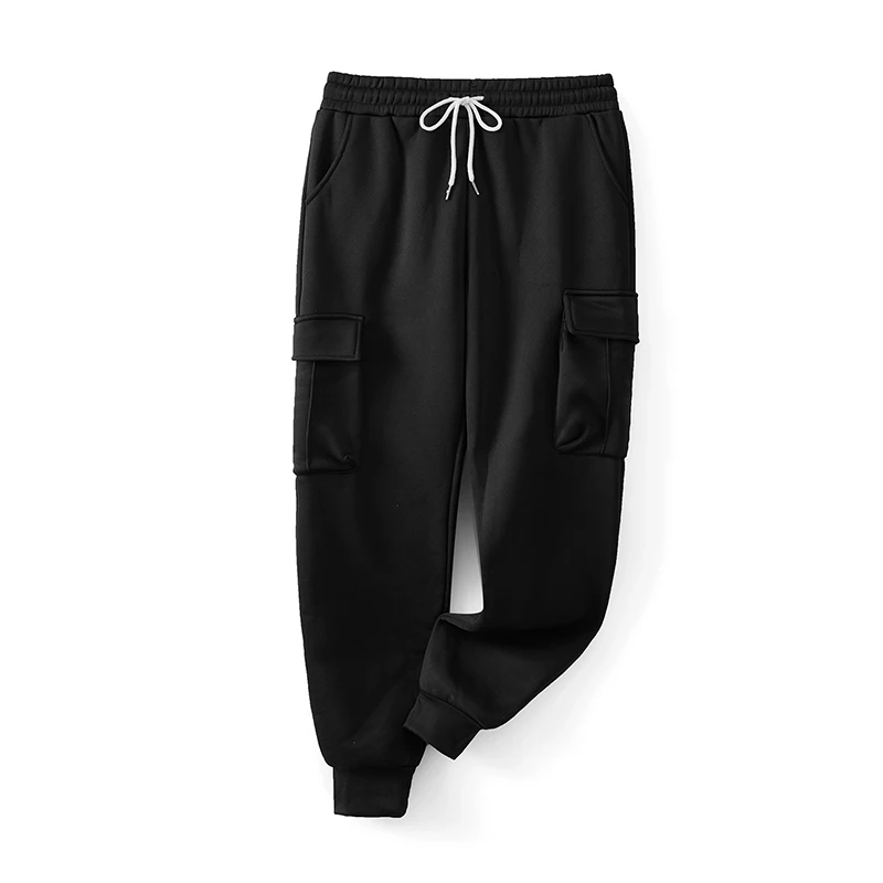 Männer Mode Fleece Hosen Einfarbig Kordelzug Elastische Taille Hose Herbst Winter Casual Jogger Hosen Jogginghose