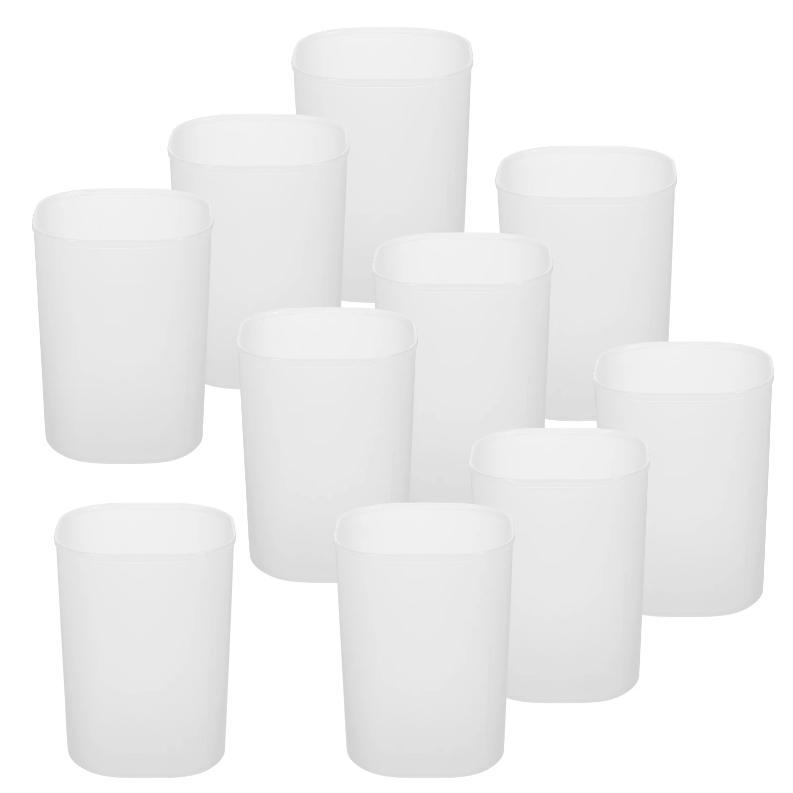 

10Pcs Desk Pen Organizer Simple Style Pencil Holder Stationery Bucket with Smooth Surface Multi-Function Storage Box for Office