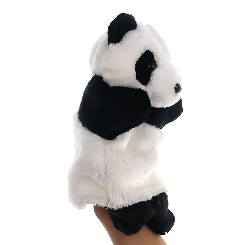 1PC Panda Toy Plush Hand Puppet Story Telling Props Role Play Accessory Party Favor Parent-Child Interactive (25cm)