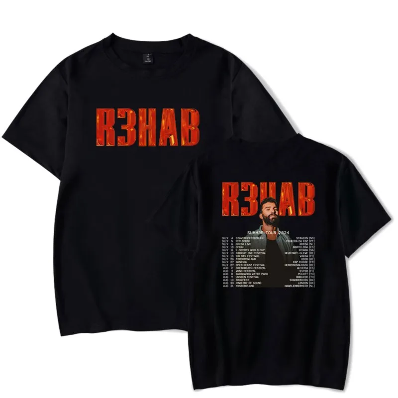 R3HAB Summer Tour 2024 T-Shirt Merch Women/Men Unisex Summer Hiphop O-neck Short Sleeve Tshirt Streetwear