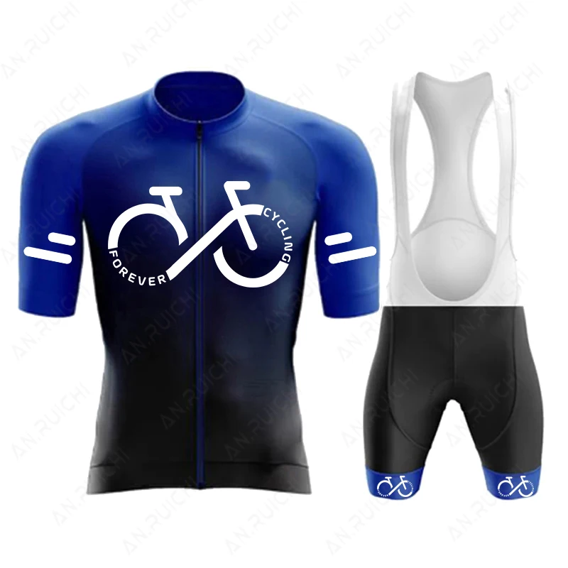 Conjunto de Jersey de Ciclismo para hombre, Ropa deportiva para bicicleta de montaña, Color degradado, verano 2023