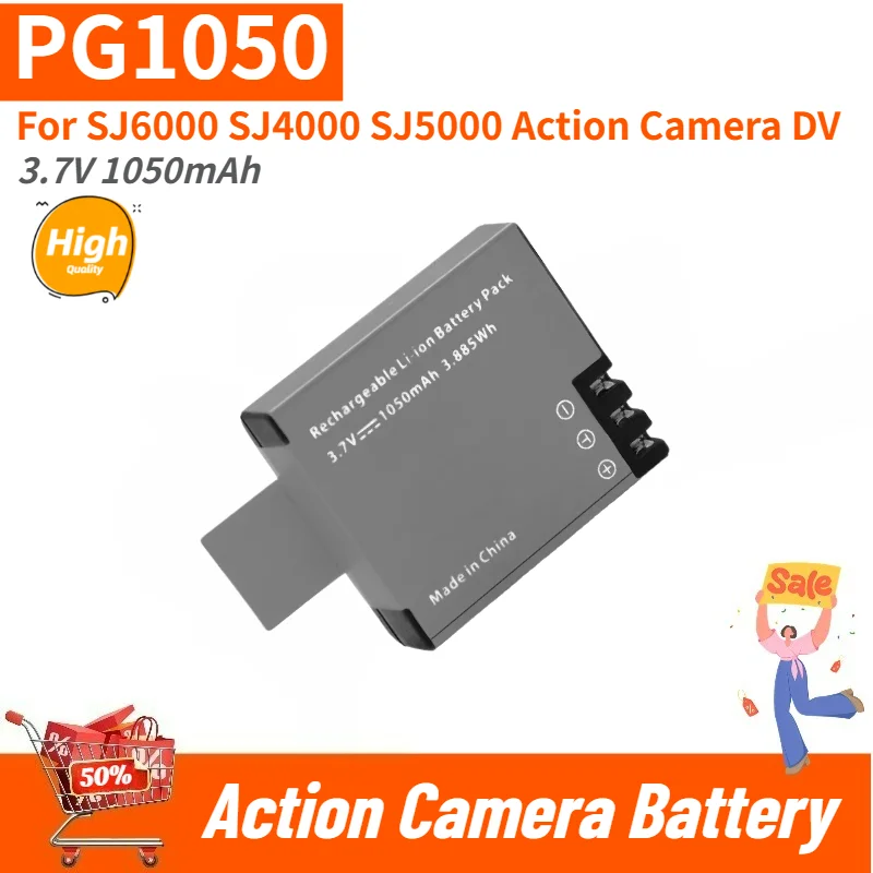 High Quality PG1050 Replacement Battery 3.7V 1050mAh For SJ6000 SJ4000 SJ5000 Action Camera DV Brand New