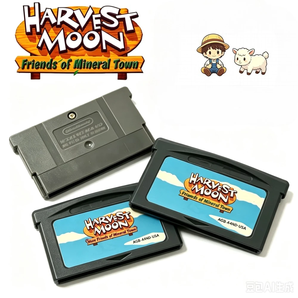 Harvest Moon GBA Game Cartridge 32Bit Video Game Console Card Friends of Mineral Town More Friends of Mineral Town GBA/SP/DS USA