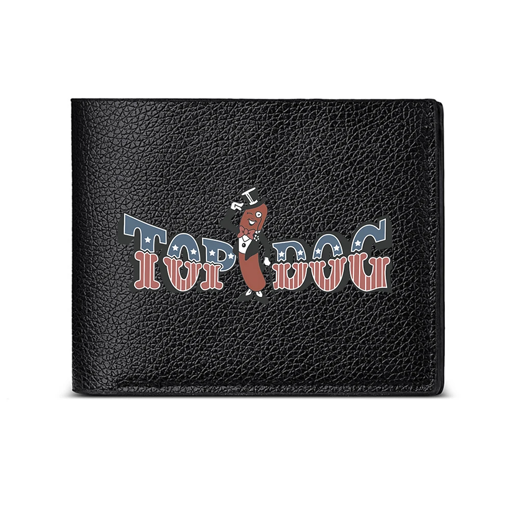 Top Dog Patriotic Sausage Character Printed Men's Wallet Card Holder Casual Business Fashion Design