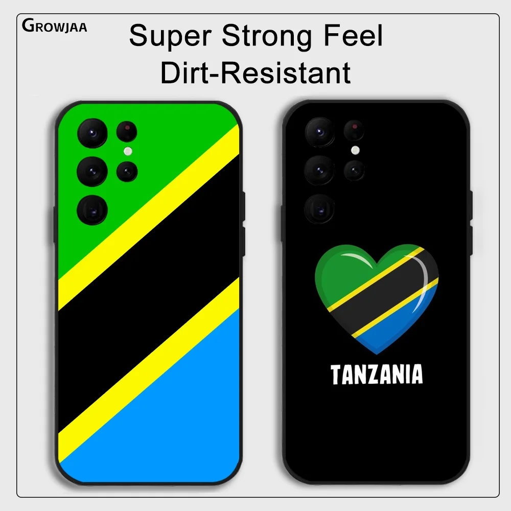 Flag Of Tanzania Pattern Phone Case For Samsung Galaxy S24 Ultra S22 S23 Ultra S21 S20 5G Protective Silicone TPU Funda