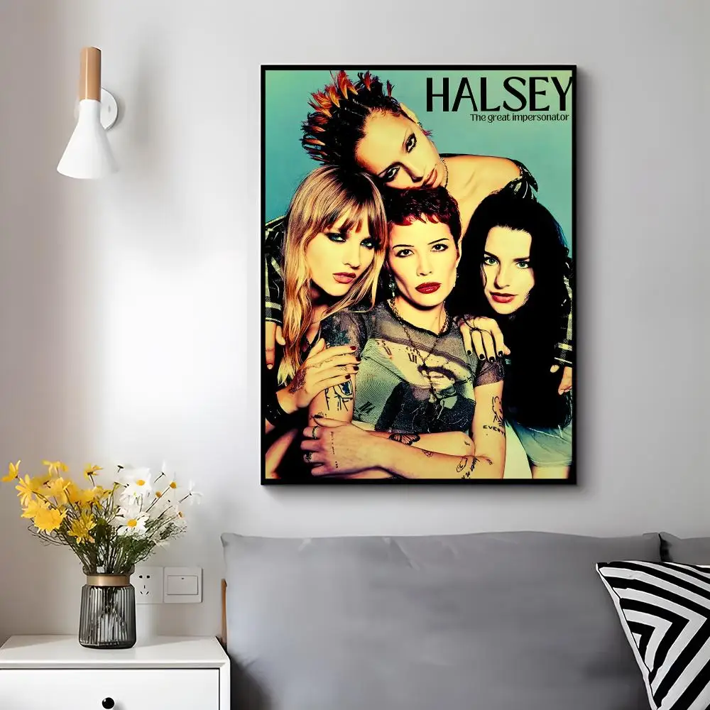 musician pop Halsey Poster Modern Luxury Wall Poster Home Decor Space Enhancer