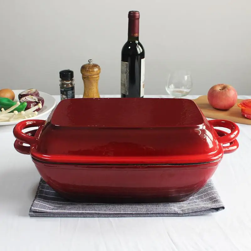 

Multi-purpose Double Ear Enamel Pans, Multifunctional Steak Frying Pans, Baking Western Food Pan, Oven Baked Meat and Fish Pan