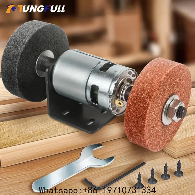 110V-220V Mini Grinding Machine – 775 Motor Electric Wheel Sharpener with Coarse & Fine Double Wheels
