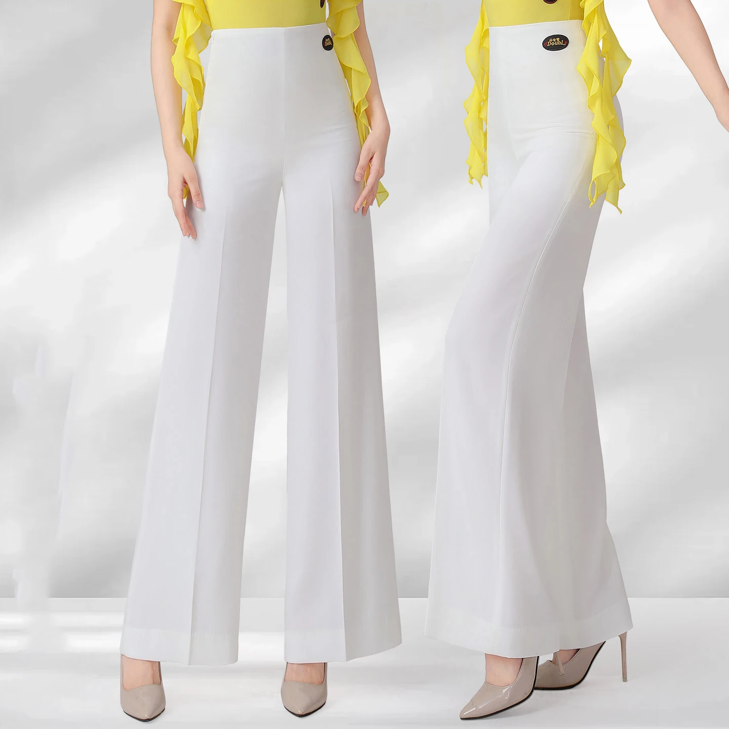 2025 National Standard Dance Pants Women Latin Dance White Pant High Waisted Dance Performance Costumes Ballroom Pants DN20702