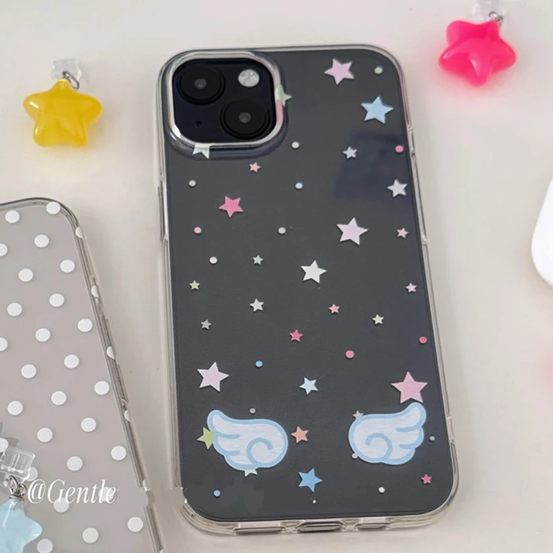 Korean Ins Vitality Star Collage Wings Phone Case For Samsung A36 A26 A56 A16 A55 A35 A25 A15 A54 A34 A24 A14 A13 A53 A33 Cover - náhled 6