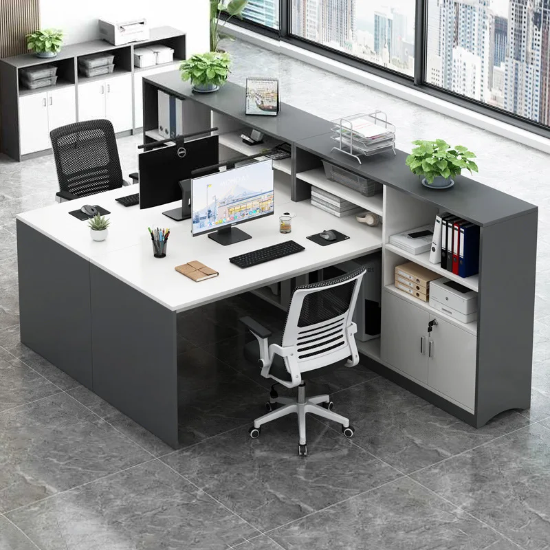 Staff Office Desk and Chair Combination Simple Modern Partition Space Card Seat Screen Work Space Financial