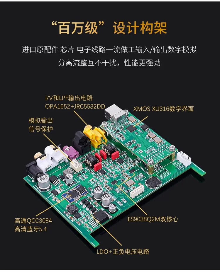 SU9PRO dual core ES9038 Bluetooth 5.4 USB decoder HIFI fever DAC headphone amplifier DSD512