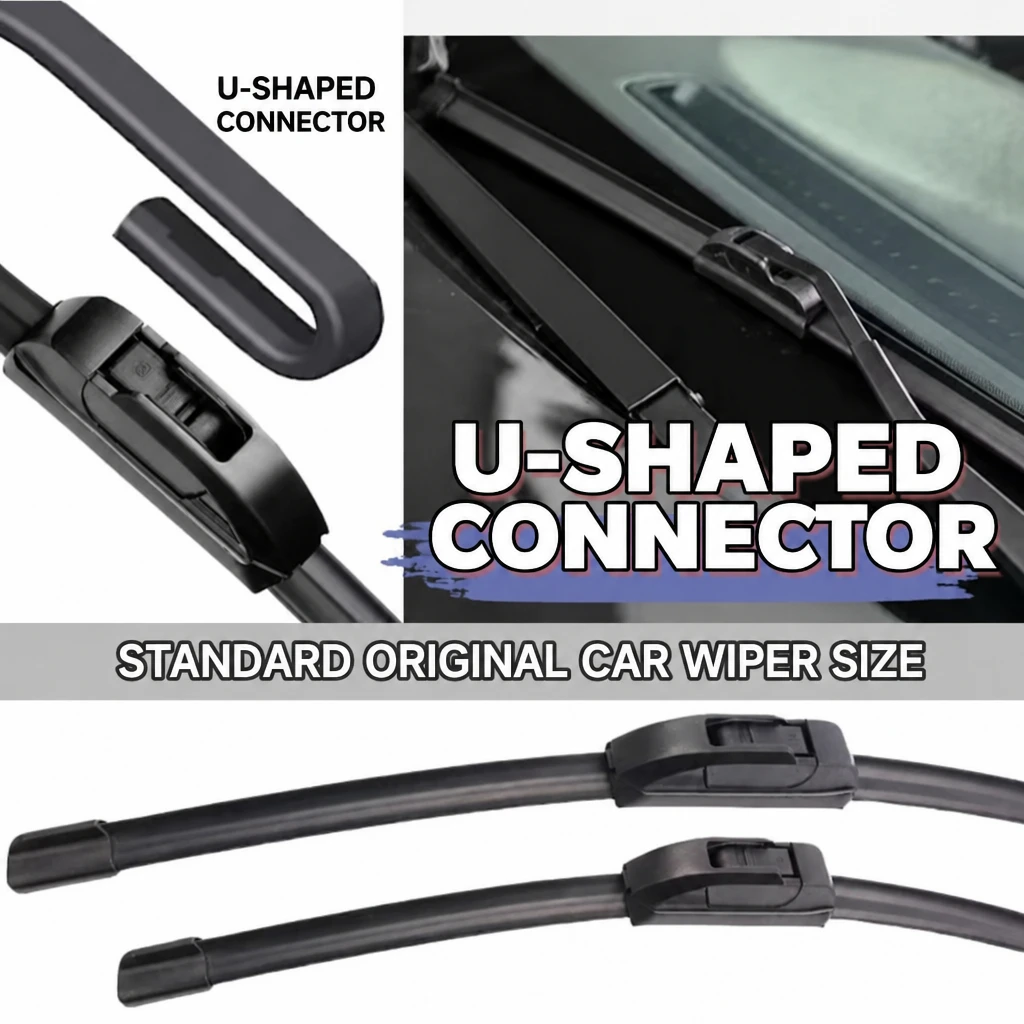 Dual-Track 6-Layer Rubber Windshield Wiper Blades Silent Teflon Coated Natural Rubber Aerodynamic High Carbon Steel Car Wipers
