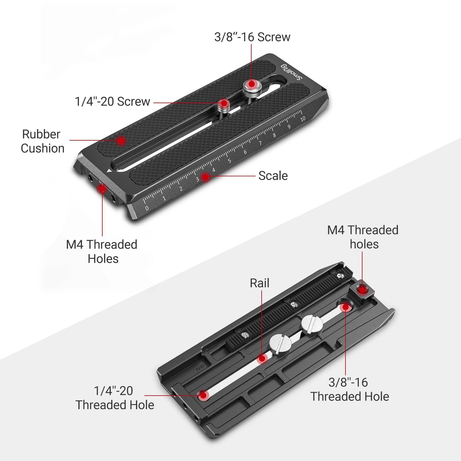 SmallRig-Placa de liberación rápida Manfrotto para DJI RS3 /RS3 Pro/RS 2/RSC 2/RS 4/RS 4Pro/ronin-s, cardán con agujero roscado 1/4, 3158B