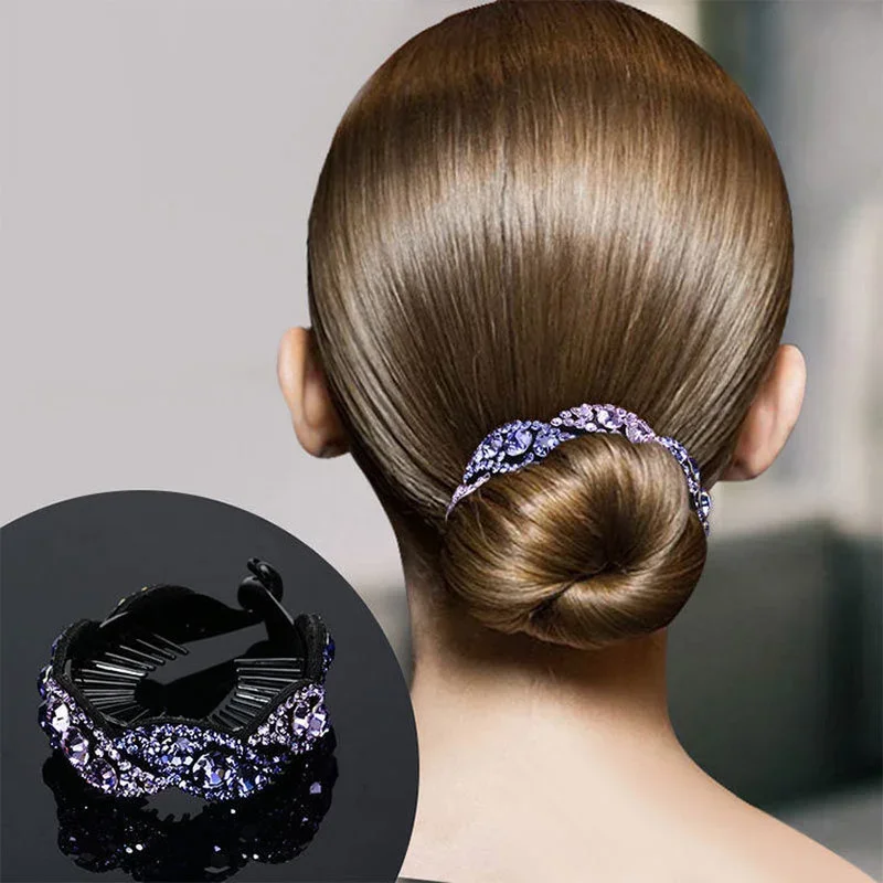 New Meatball Hair Accessories Women Hair Claws Headwear Rhinestone Flower Hairpin Bird Nest Floral Twist Clip 10 Colors