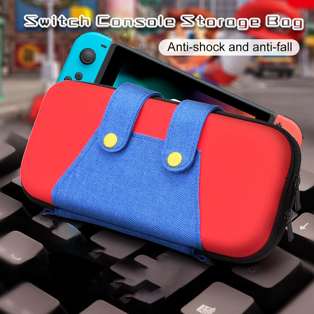 Travel Case For Nintendo Switch Console Portable Velvet Inner Carry Hard Shell Game Accessories Storage Pouch Bag Strap Handle