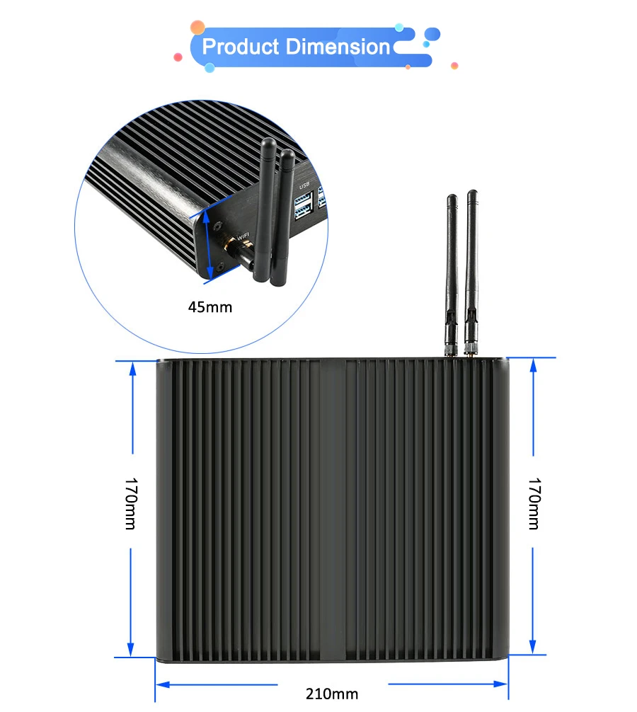 Windows Tiny Desktop Nettop i7 5500U 4650U 2*Lans 2*HDMI 1*Optical Barebone Mini PC HTPC Nuc Fanless Broadwell Computer WiFi BT