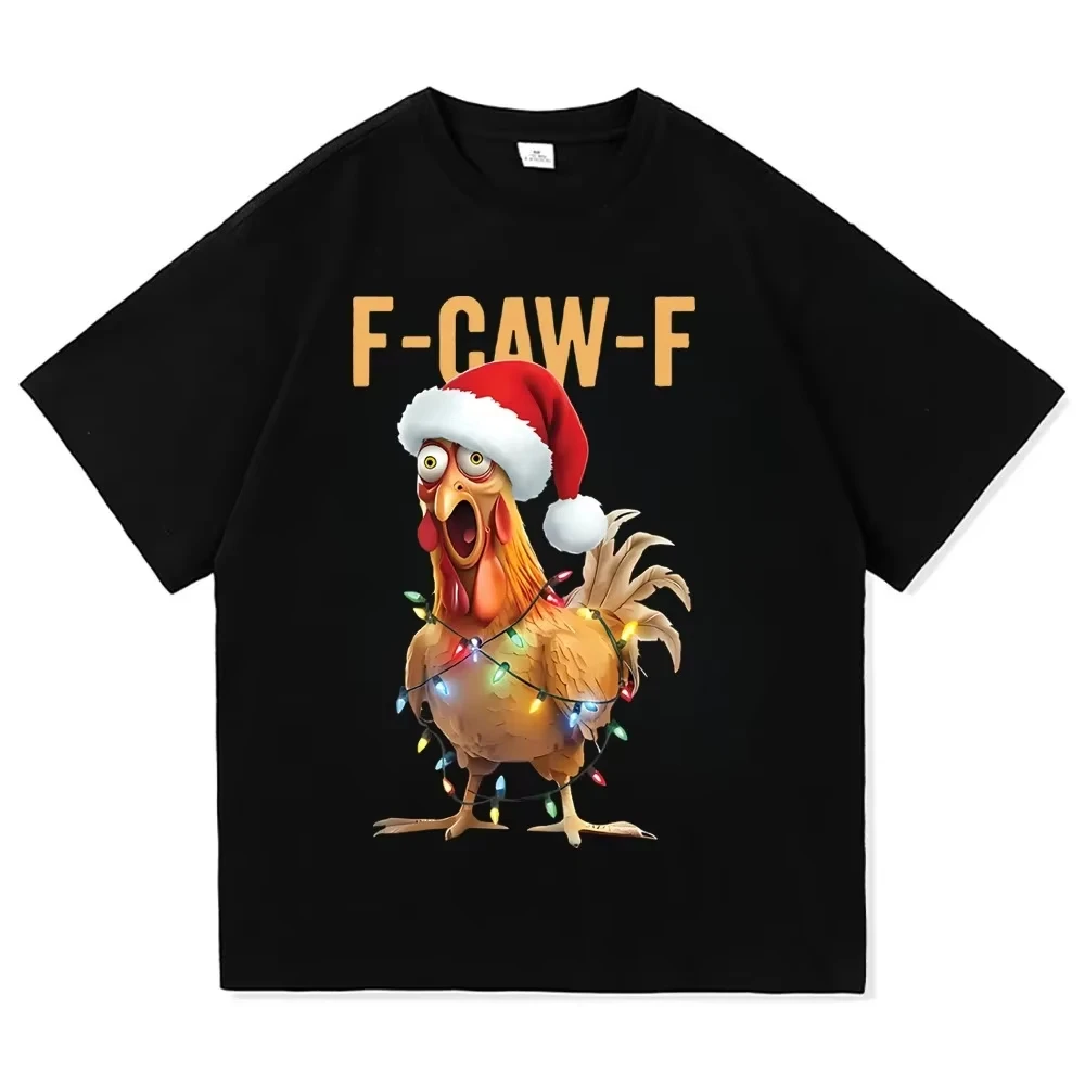 F Caw F Chicken T-Shirts Oversized Cotton Men Amazing Tee Shirt Round Neck Short Sleeve T Shirts Male Clothes High Quality Tops