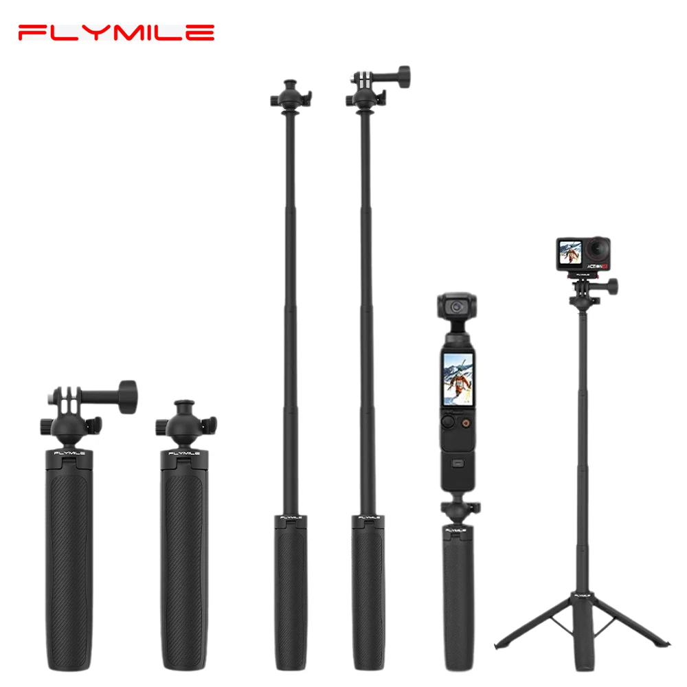 

Удлинитель-штатив Flymile Ball-Head для DJI Pocket 3/Action 6/5 Pro/Nano, регулируемая селфи-палка для камеры