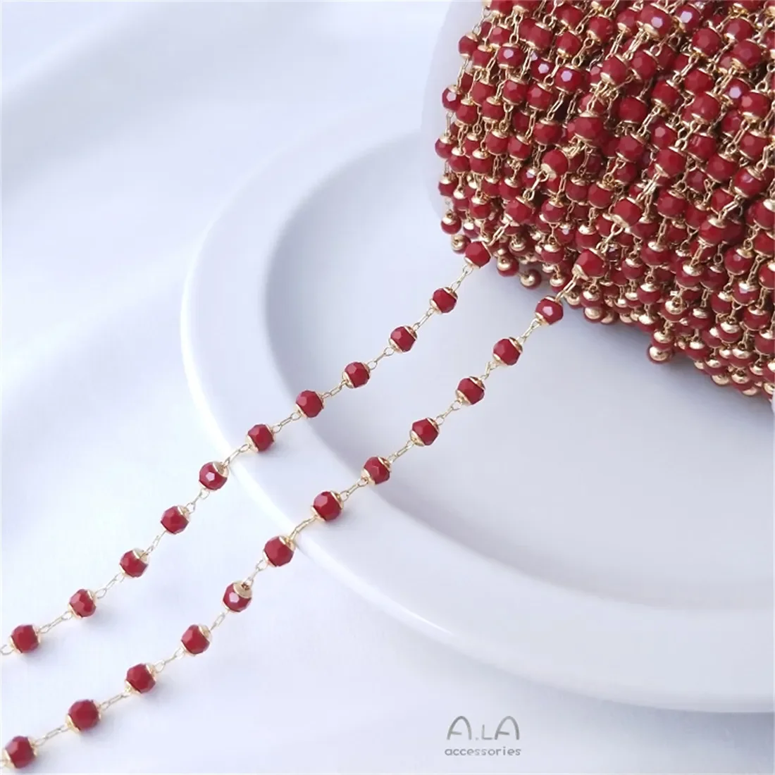 

14-каратное позолоченное цепочка ручной работы с кристаллами циркона, круглая цепочка и цветными бусинами, браслет «сделай сам», ожерелье, ювелирные изделия, свободная цепочка