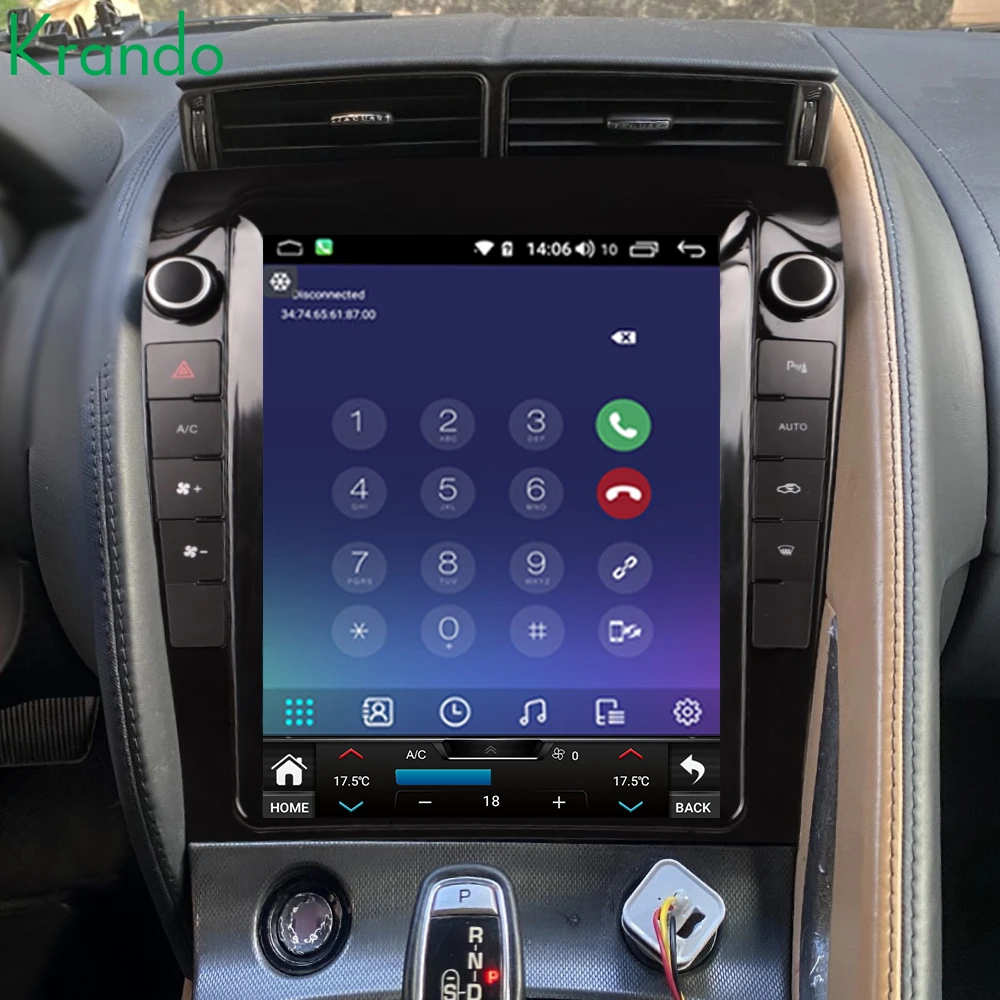 

Krando 12.1'' Android Car Radio for Jaguar F-TYPE 2009-2017 Navigation GPS Head Unit Built-in Wireless CarPlay 4G SIM Card