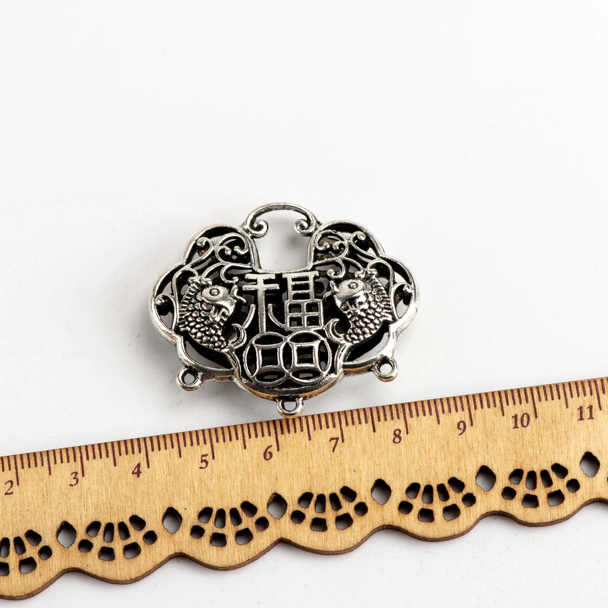Chinese Characters Luck lock Pendant  panted Alloy Charms Jewelry Findings & Components For Jewelry Making #JY310