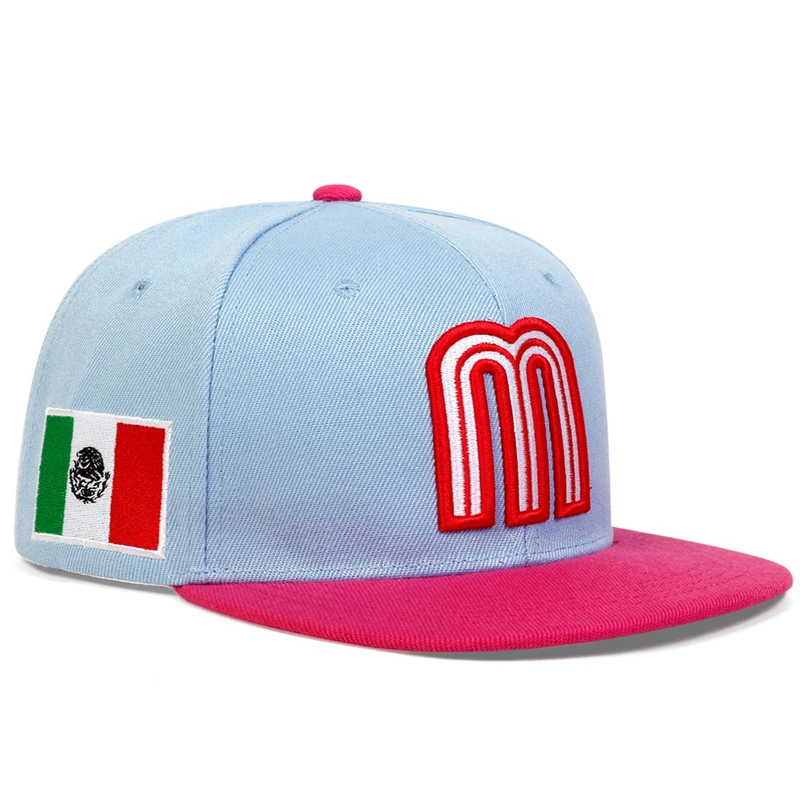 أزياء M رسالة المكسيك العلم التطريز قبعة بيسبول القطن snapback القبعات قابل للتعديل الهيب هوب الرياضة القبعات في الهواء الطلق قبعات للحماية من الشمس