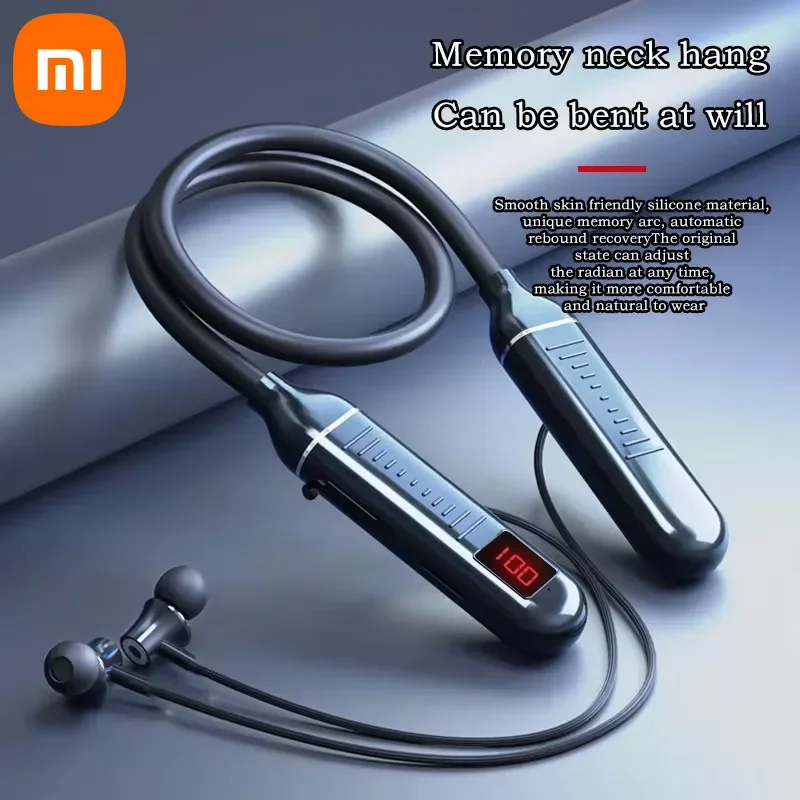 Xiaomi 5.3 LED Display Stereo Wireless Earphones Gaming Headphones Sports Waterproof Magnetic Hanging Neck Headphones Headset