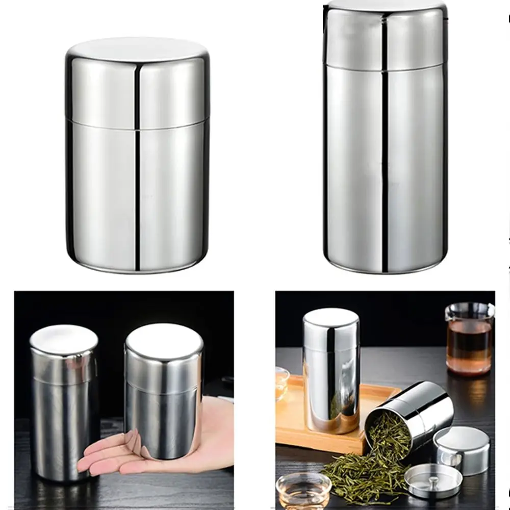 

Hiqh Quality Stainless Steel Tea Tin Large Capacity Moisture-proof Sealed Tea Can 400ml/550ml Tea Jar for Home&Travel