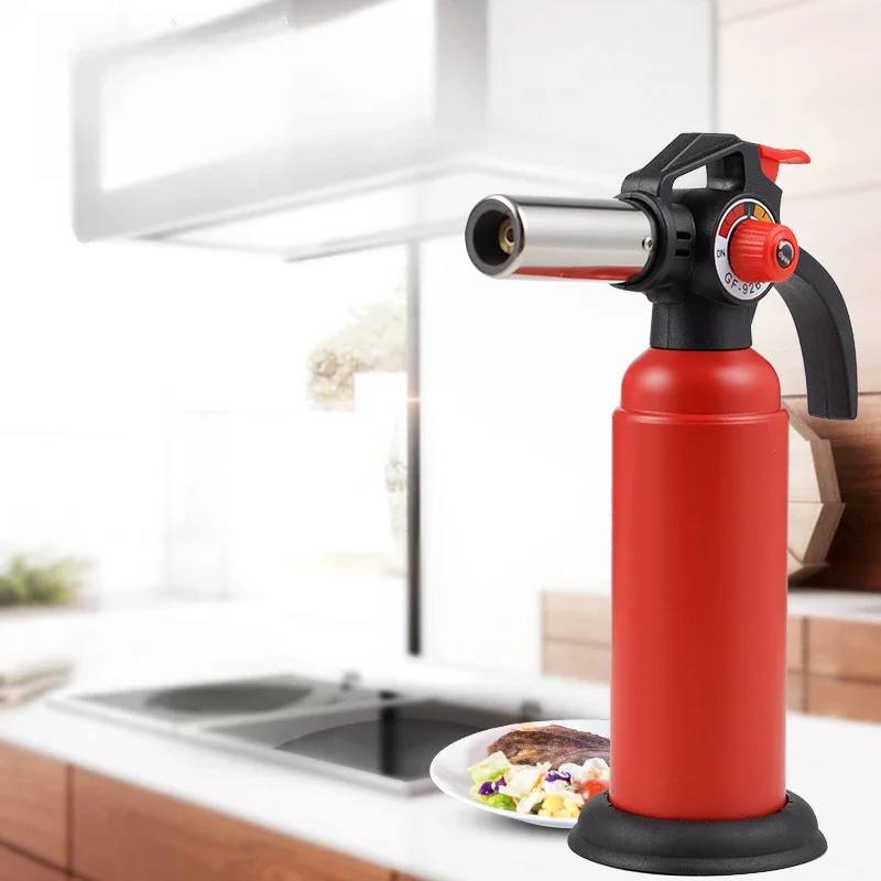 Creative 1300 ℃ Adjustable Flame Size One Click Lock Flame Torch Blue Flame Lighter Baking Tool Barbecue Welding Lighter Tool