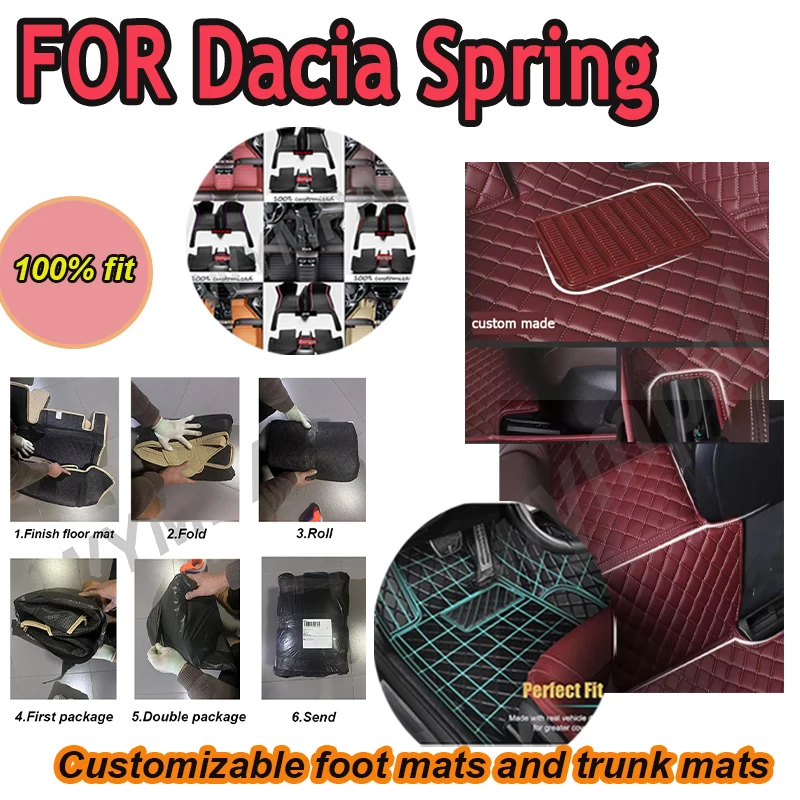 Alfombrillas de lujo para coche Dacia Spring Electric Renault City K-ZE Renault Kwid e-tech Electric 2021 ~ 2023