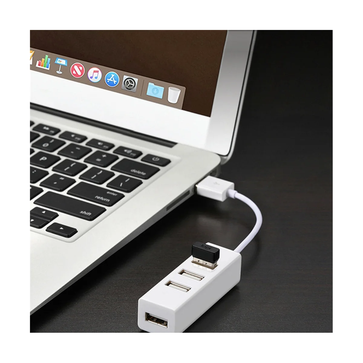 AT87-5Pcs Hub USB Multi 2.0 Hub USB Splitter Power Adapter High Speed 4 Port All in One for PC Windows Computer Accessories A