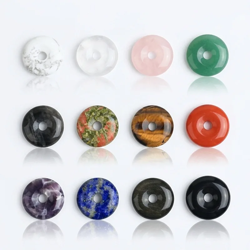 30mm Natural Stone Crystal Peace Knot Pendant Chinese Style Pendant Accessories Perfect for DIY Necklace Excellent Gift Choice