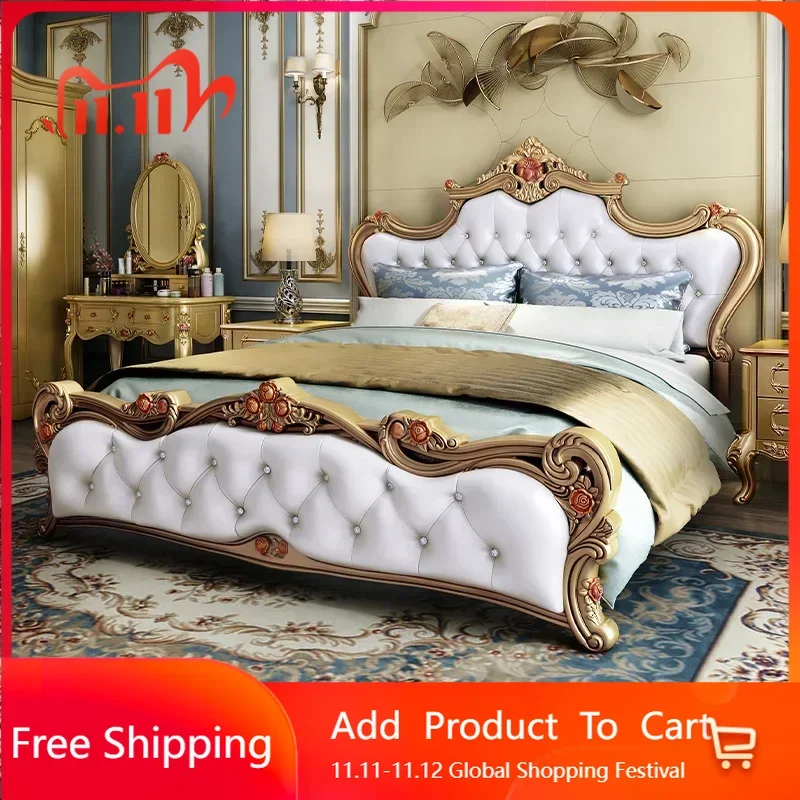 

Craft Soft Luxury Double Bed Storage Space Mattress Modern Loft Double Bed Queen Adults Service Muebles Entrance Hall Furniture