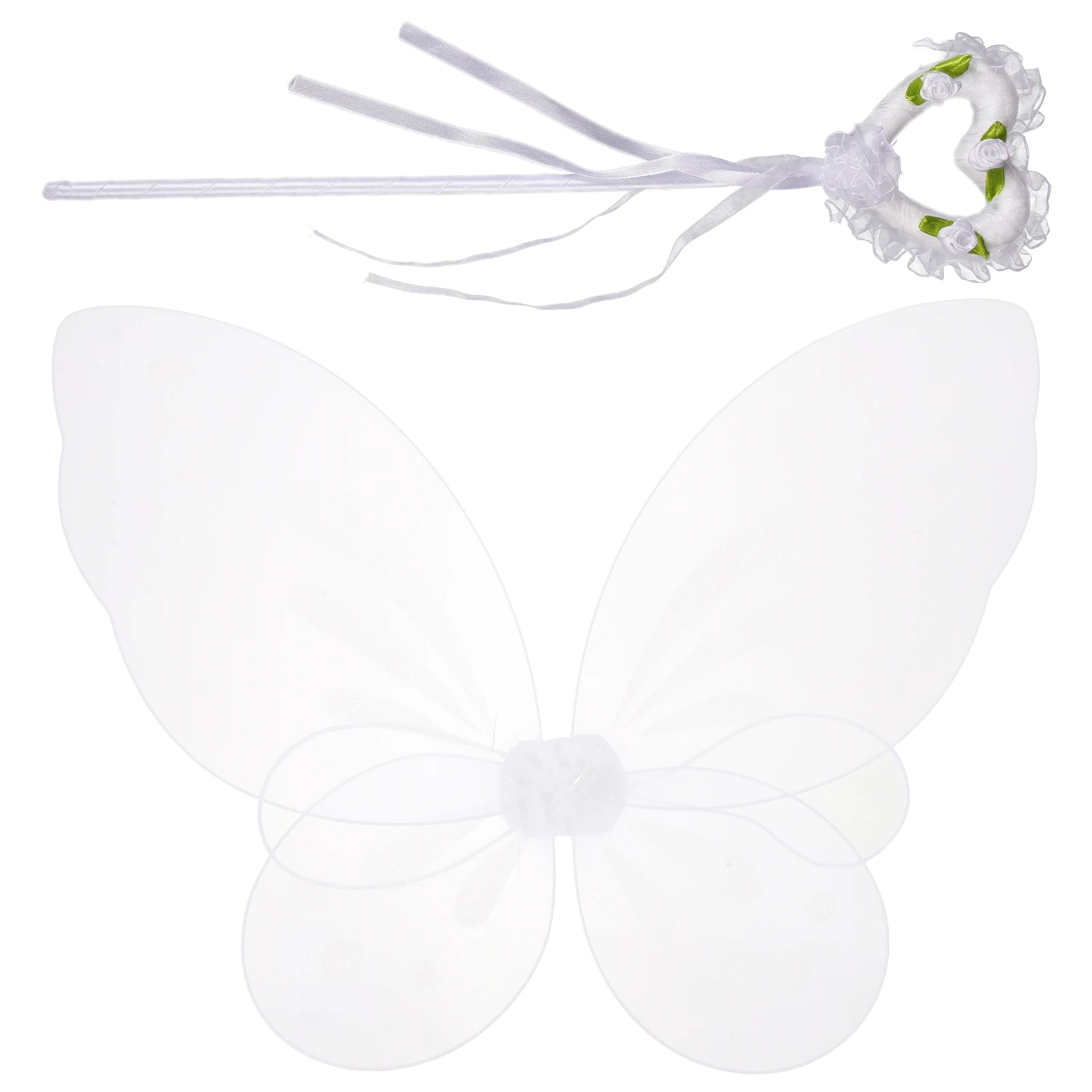 1Set Butterfly Wing Fairy Wand Costume Set Lightweight Soft Fabric Kids Cosplay Party Role Play Supplies Fairy Wing