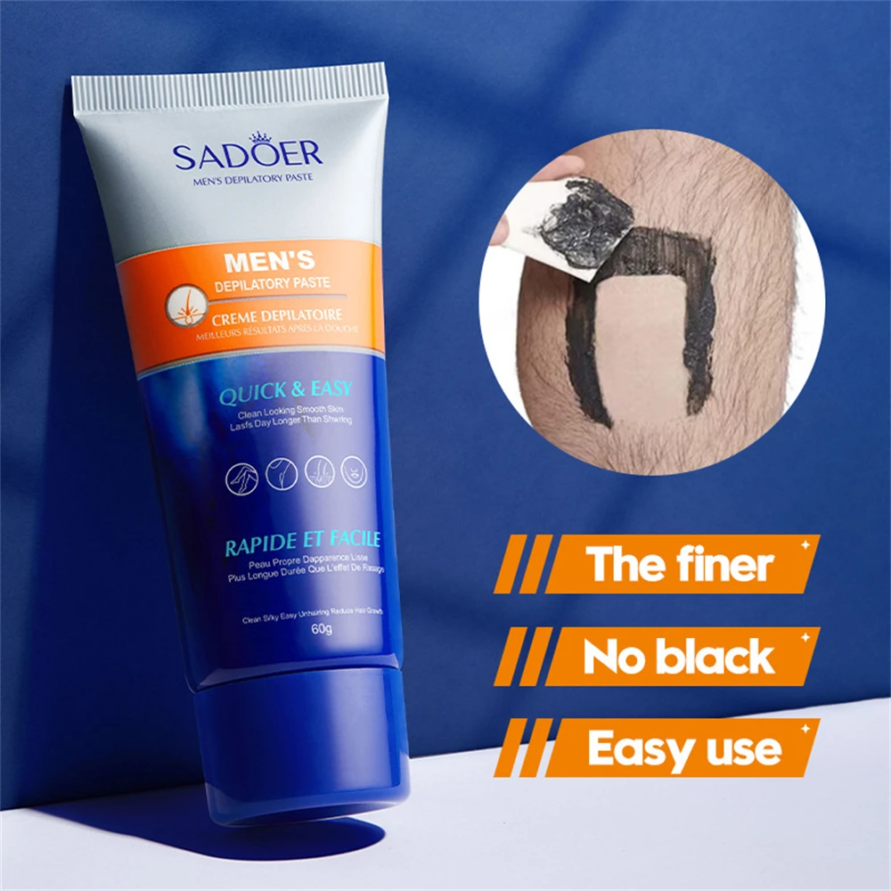 Men\'S Painless Hair Removal Cream Mild Non Irritating Hair Removal Cream SADOER Gentle Refreshing Hair Removal Cream 60g