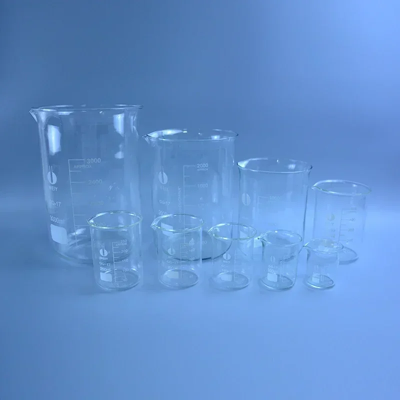 1000ml Borosilicate Glass Beaker High Quality Transparent Thickened with Spout for Chemistry Lab