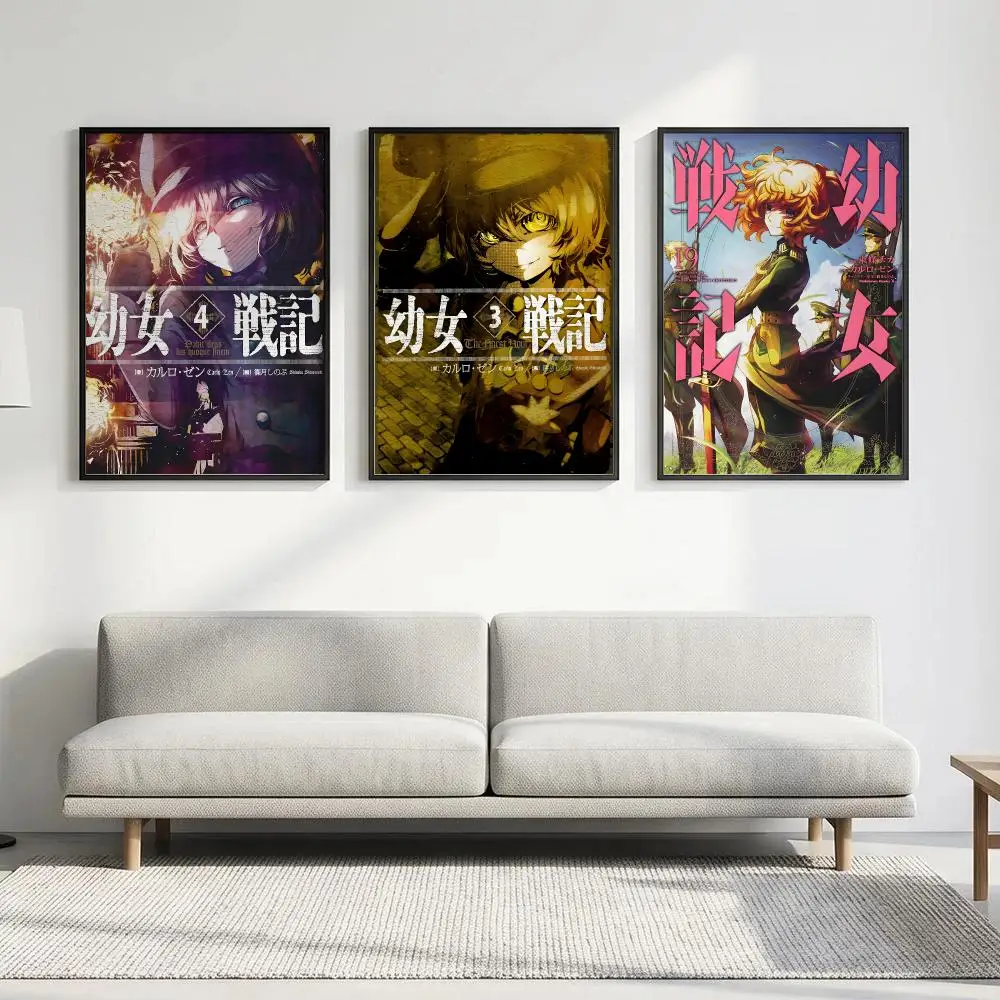 Anime Youjo Senki Poster HD art waterproof sticky wall home decoration aesthetic