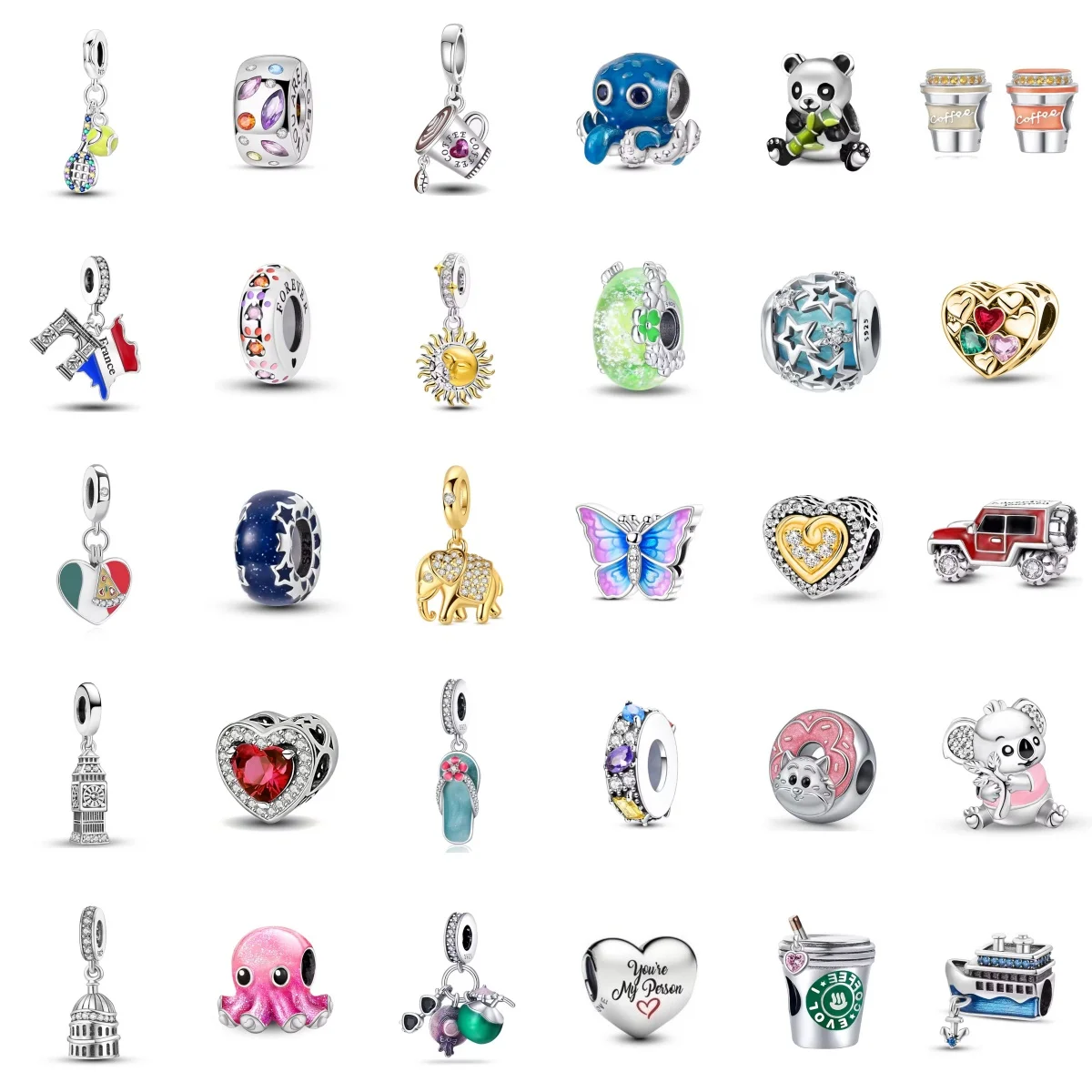 

Новинка 2026: Европейский браслет с градиентным кофейным эффектом, подвеской-бабочкой и бусиной-пандой, совместимый с оригинальными браслетами, для самостоятельного изготовления украшений, женский подарок, серебро 925 пробы