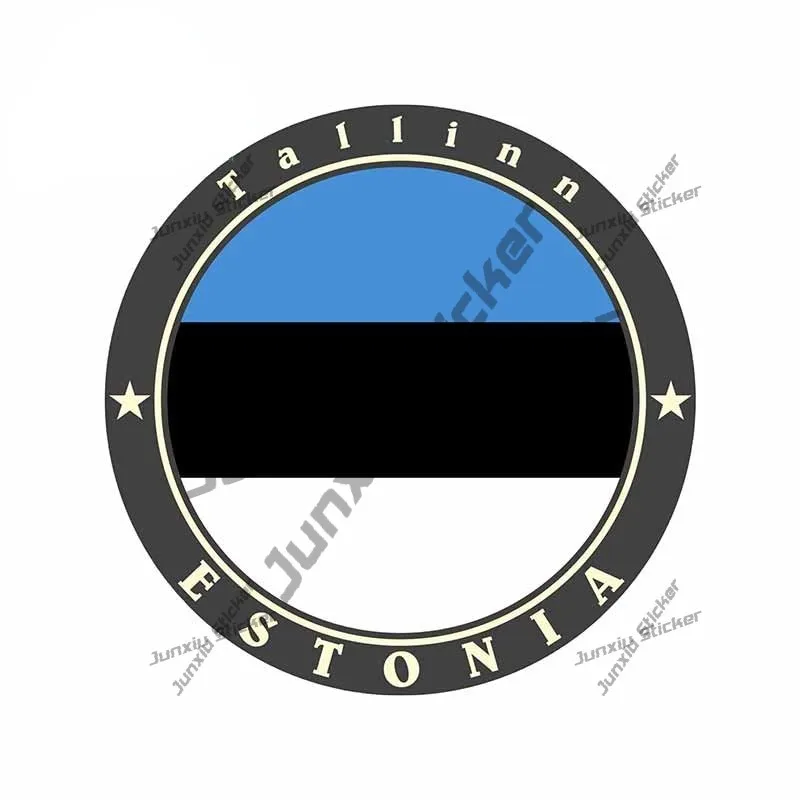 

Estonia Football Fans Round Stamp Seal Sticker Parnu City Estonian Est Map Flag Silhouette Vinyl Decal Car Truck Window Bottle