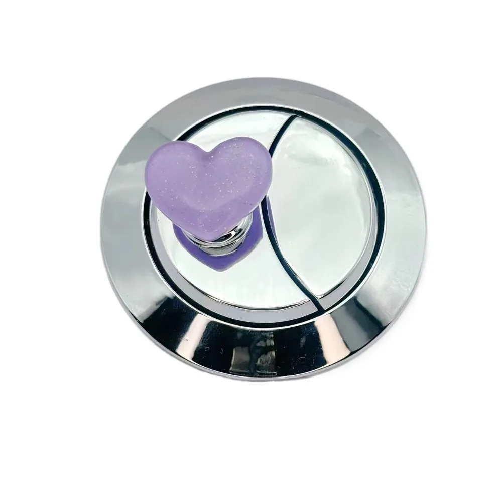 Creative Heart Shape Toilet Press Nail Protector Push Switch Toilet Button Colorful Cute Water Press Flush Button Decor