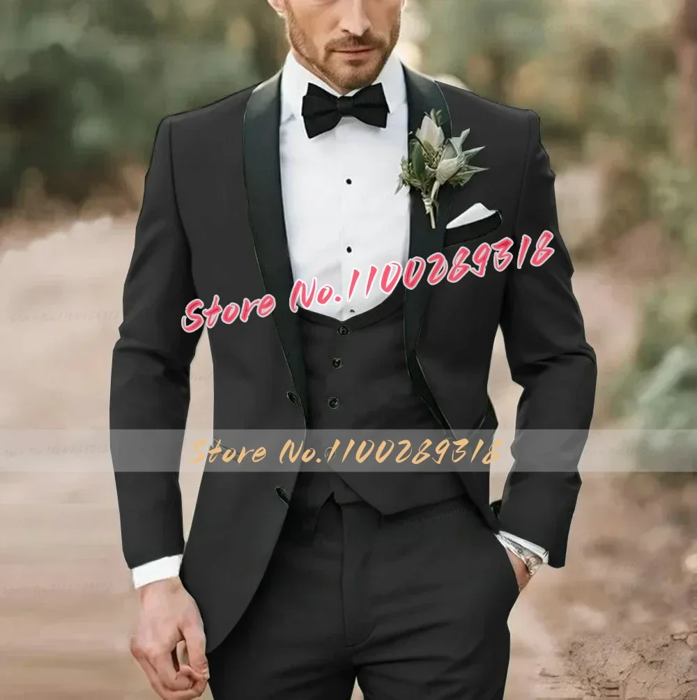 Elegant Light Green Formal Wedding Men Suit Groom Tuxedo Prom Slim Fit Blazer Hombre High Quality Custom 3 Piece Costume Homme